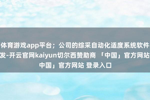 体育游戏app平台；公司的综采自动化适度系统软件为自主开发-开云官网kaiyun切尔西赞助商 「中国」官方网站 登录入口